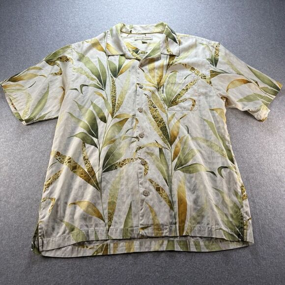 Tommy Bahama Ivory Breach Tropical Floral Hawaiian Silk Camp Shirt Mens Large** - Picture 2 of 10